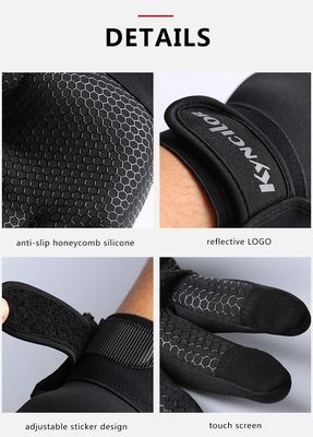 Găng tay đạp xe màu đen cho nam và nữ toàn bộ màn hình cảm ứng ngón tay Găng tay thể thao ngoài trời