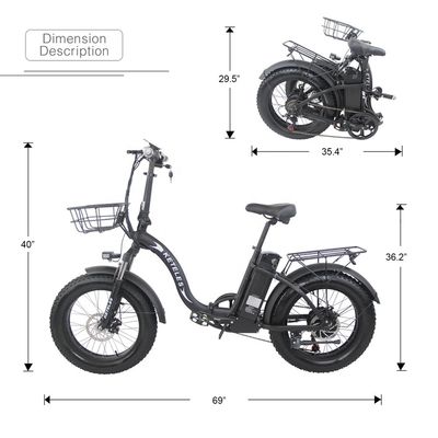 EU Stock 250W Động cơ 15AH pin lithium E-bike gấp với và 20x4.0 inch Lốp chất béo