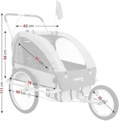 2021 Aluminium Bike Baby Trailer for Children 2 Holders MTB 14' bánh trước và 20' bánh sau