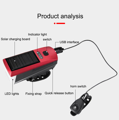 Ánh sáng xe đạp sạc năng lượng mặt trời và USB màu xanh 2000mAh đèn pha phía trước cho xe đạp đường bộ MTB