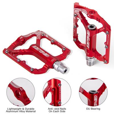 2021 ENLEE Đỏ / đen Đồng nhôm Pedal siêu nhẹ cho xe đạp đường bộ