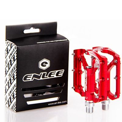 2021 ENLEE Đỏ / đen Đồng nhôm Pedal siêu nhẹ cho xe đạp đường bộ