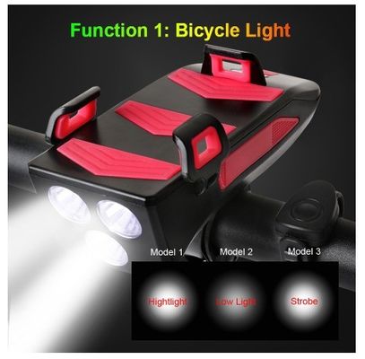 USB sạc lại đèn pha LED xe đạp xe đạp sừng cầm điện thoại Powerbank cho đi xe đêm