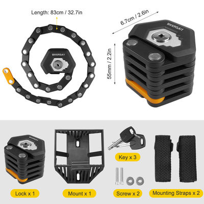 Mountain Bike Đường xe đạp khóa gấp chống trộm 85cm với 3 chìa khóa kẽm hợp kim hợp kim thép