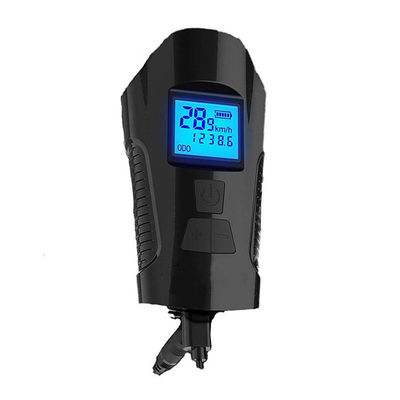 Đen USB sạc xe đạp Mặt trước đèn pin tay lái xe đạp Đầu đèn tốc độ lcd màn hình