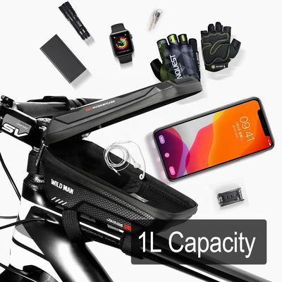 Bộ khung ống phía trước xe đạp túi tay lái xe đạp với 1L Capacity Waterproof Phone Mount